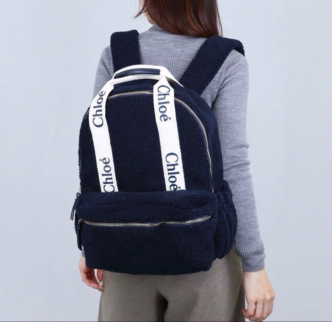 【新作】Chloé ボアリュック ネイビー 大人気 クロエ♡早い者勝ち
