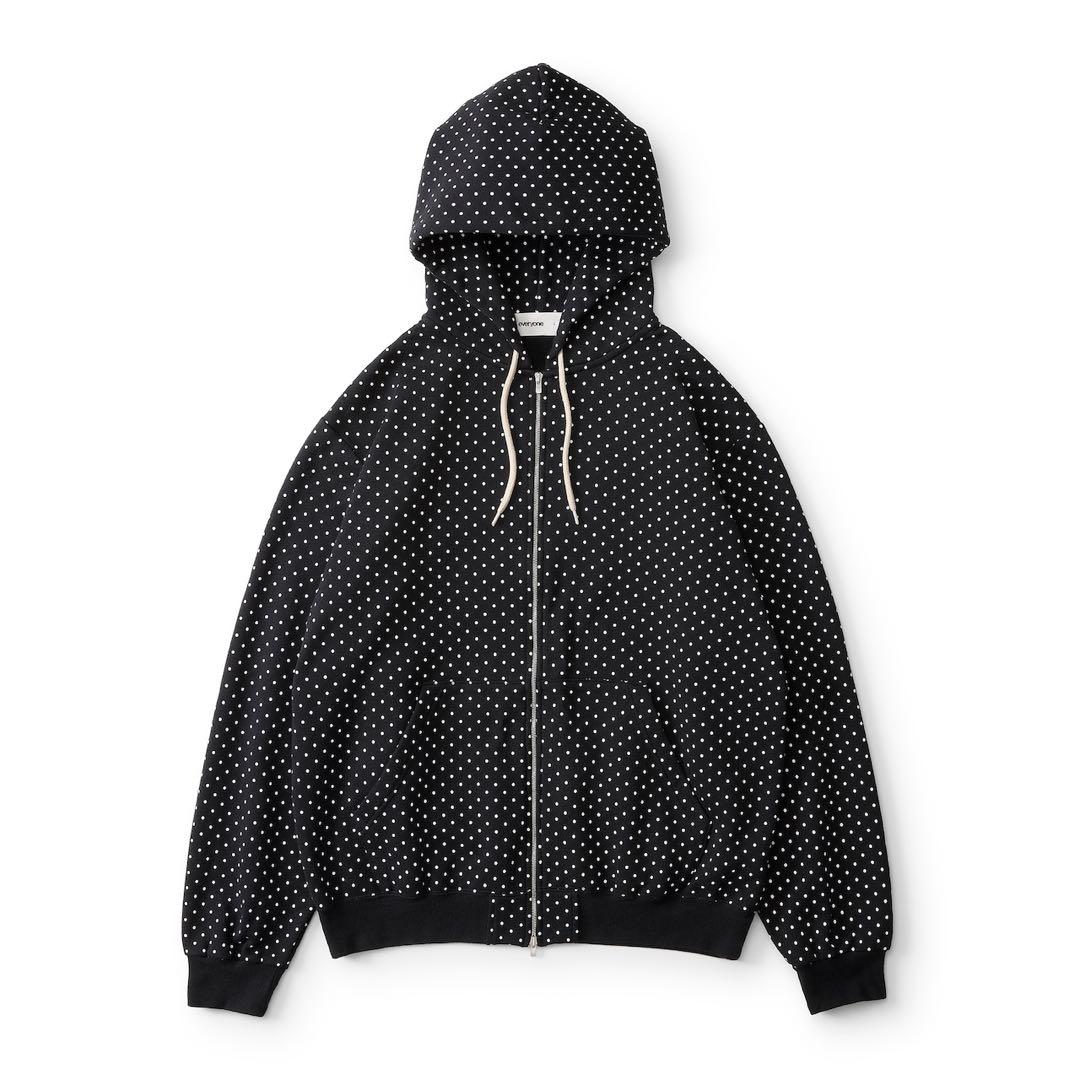 トップス everyone back logo dot zip up hoodie L