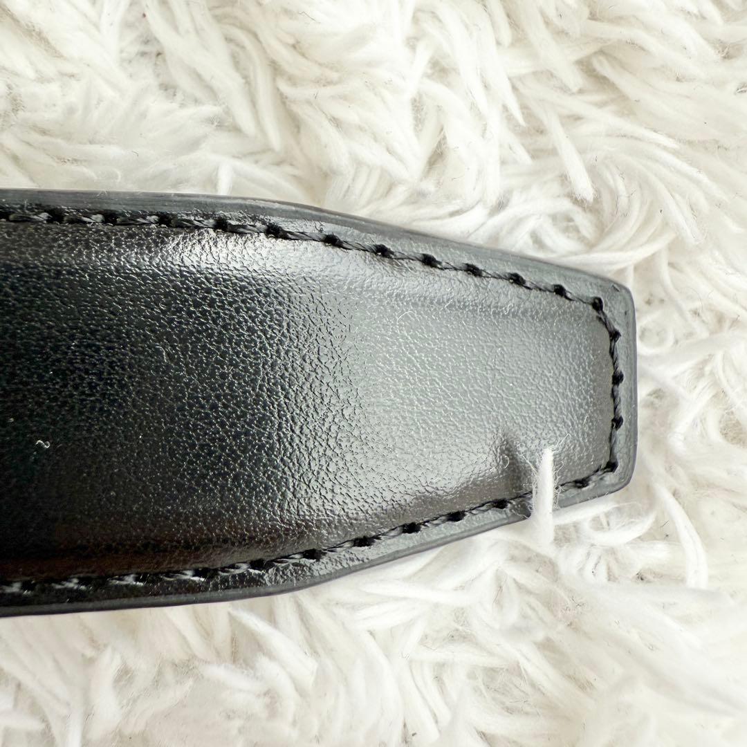 【美品】フェンディ ベルト ズッカ ロゴ シルバー メンズ レザー ブラック