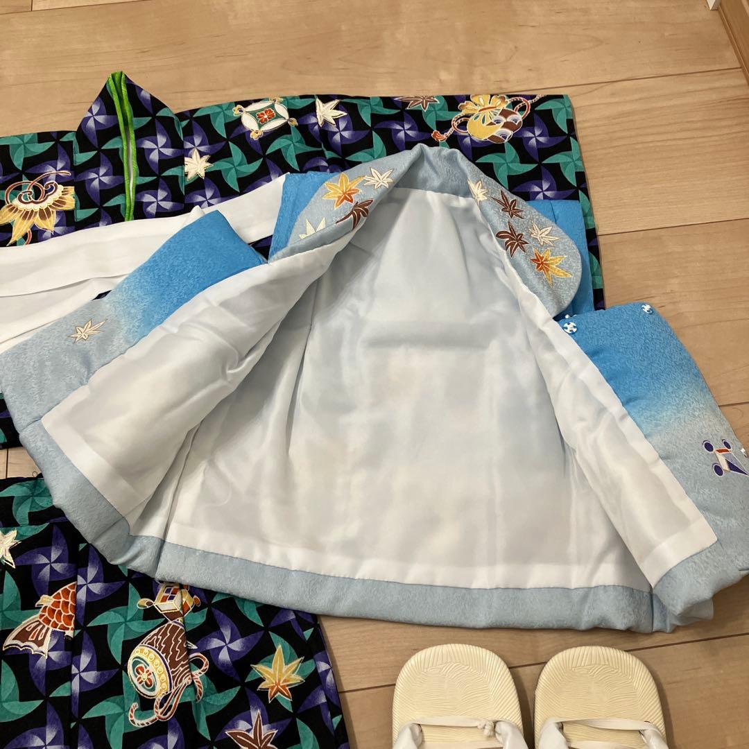 七五三 着物セット1歳 2歳　3歳　男の子　小柄　被布　簡単着付け　正月　年賀状