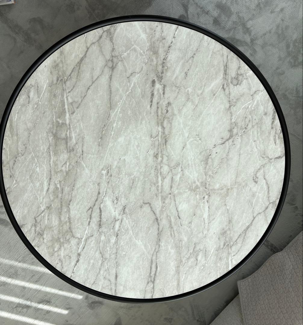 桜屋工業 ローテーブル サイドテーブル 大理石風