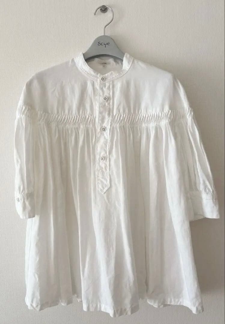 【最終値下げ】scye サイ リネンタックブラウス 半袖　希少40