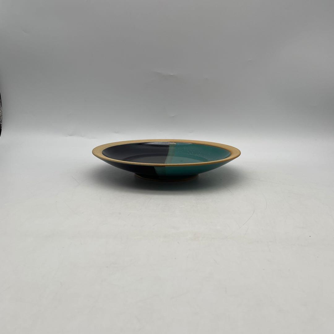 鳥取民藝　中井窯　牛ノ戸焼　中井焼　染め分け皿24cm 陶器