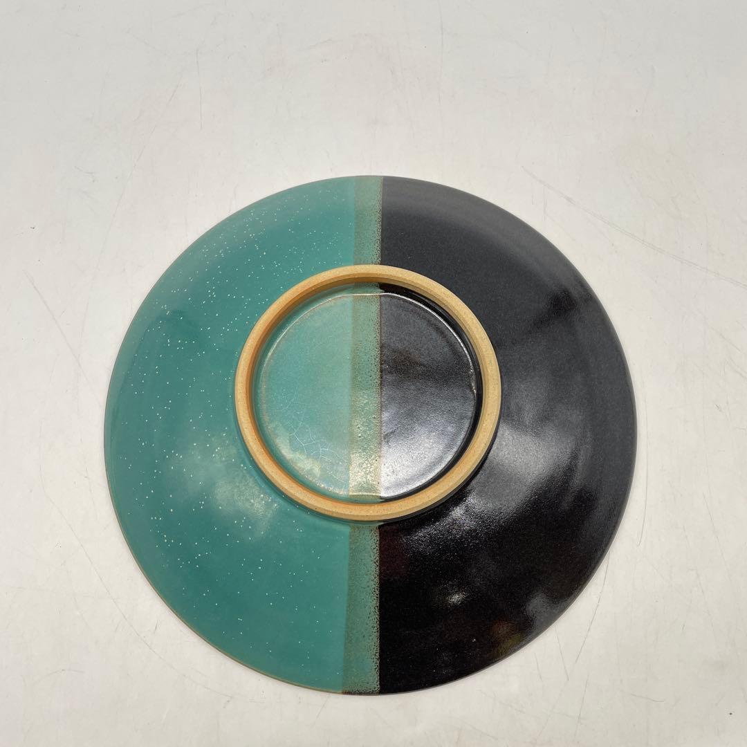 鳥取民藝　中井窯　牛ノ戸焼　中井焼　染め分け皿24cm 陶器