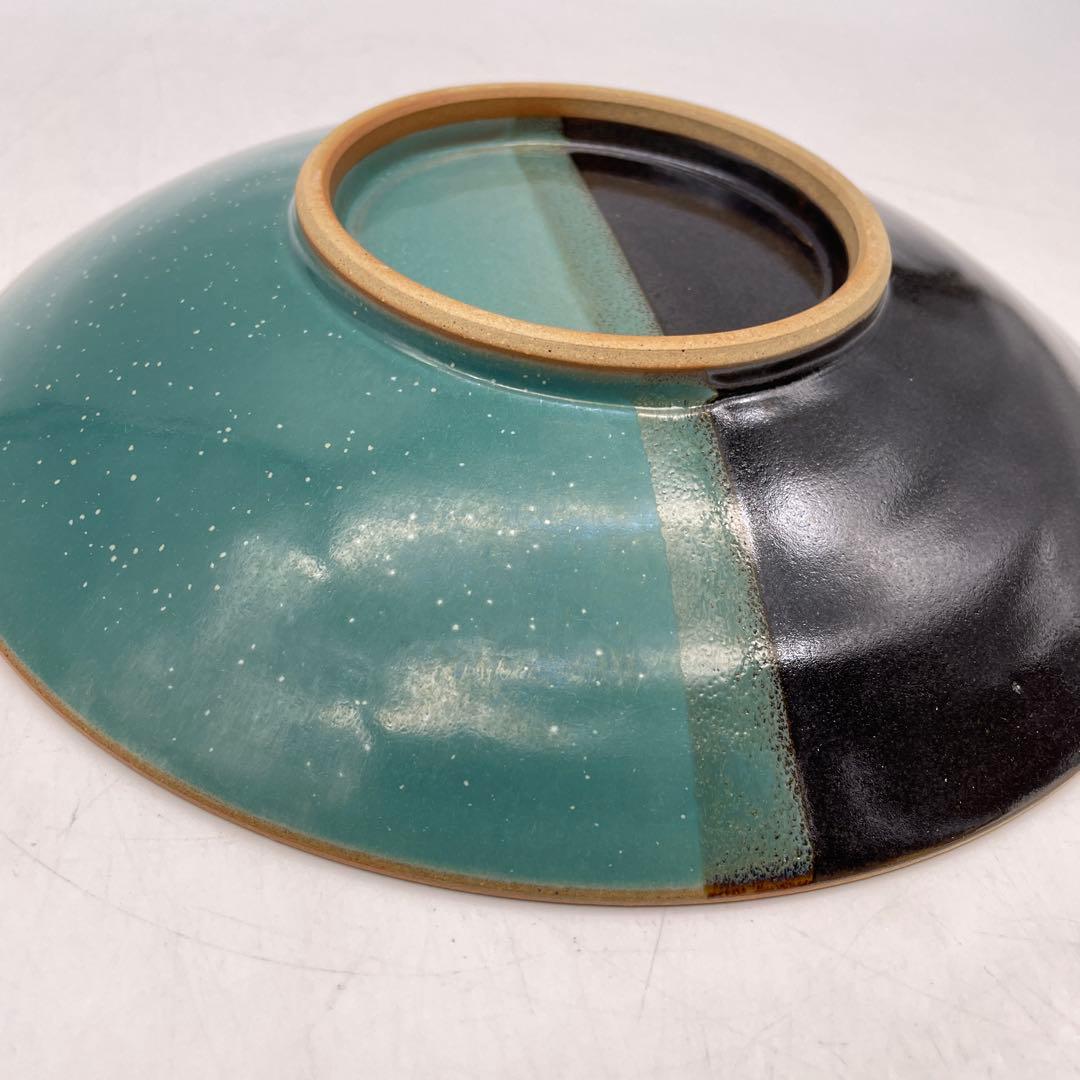 鳥取民藝　中井窯　牛ノ戸焼　中井焼　染め分け皿24cm 陶器