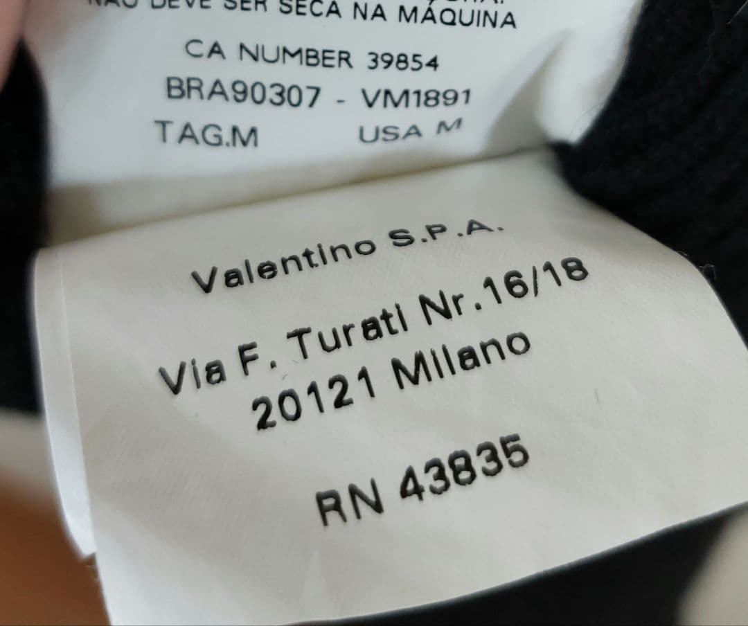 レッドヴァレンティノ カシミヤアンゴラ入 フリル フレンチニット M ブラック