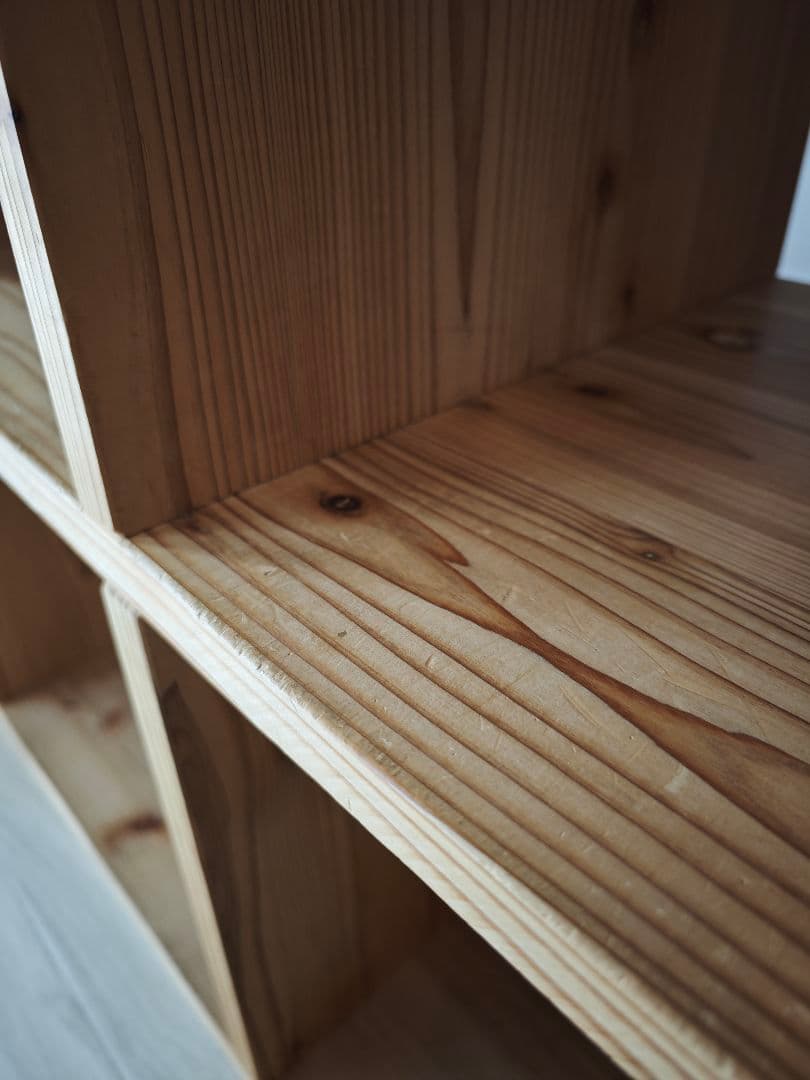 木製（杉、無垢材）ラック 幅1200mm 6つの収納