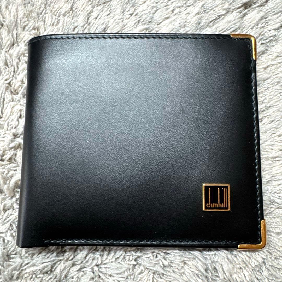 【未使用】dunhill ダンヒル 二つ折り財布 レザー ブラック