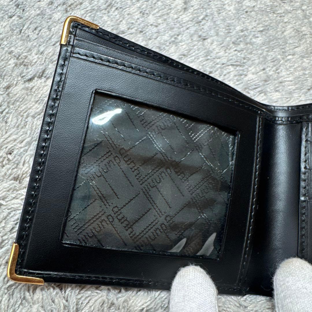 【未使用】dunhill ダンヒル 二つ折り財布 レザー ブラック