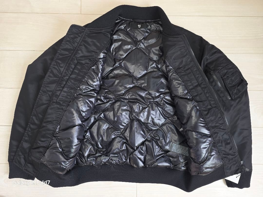 【新品】ユニクロ +J ハイブリッドダウンオーバーサイズMA-1（M・ブラック）