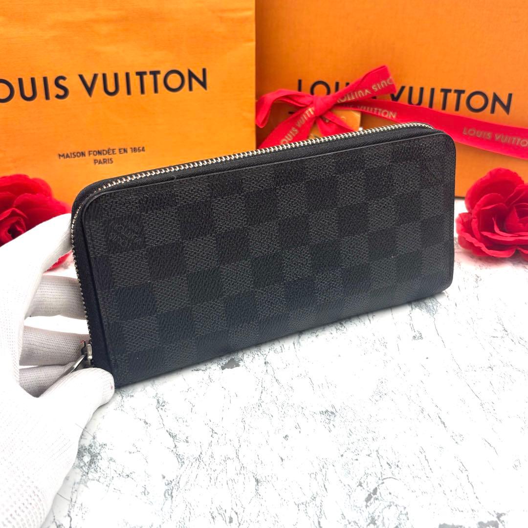 【極美品】 ルイヴィトン ダミエ グラフィット ヴェルティカル 長財布