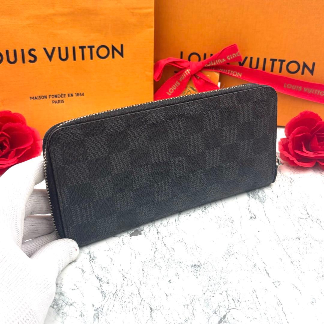 【極美品】 ルイヴィトン ダミエ グラフィット ヴェルティカル 長財布