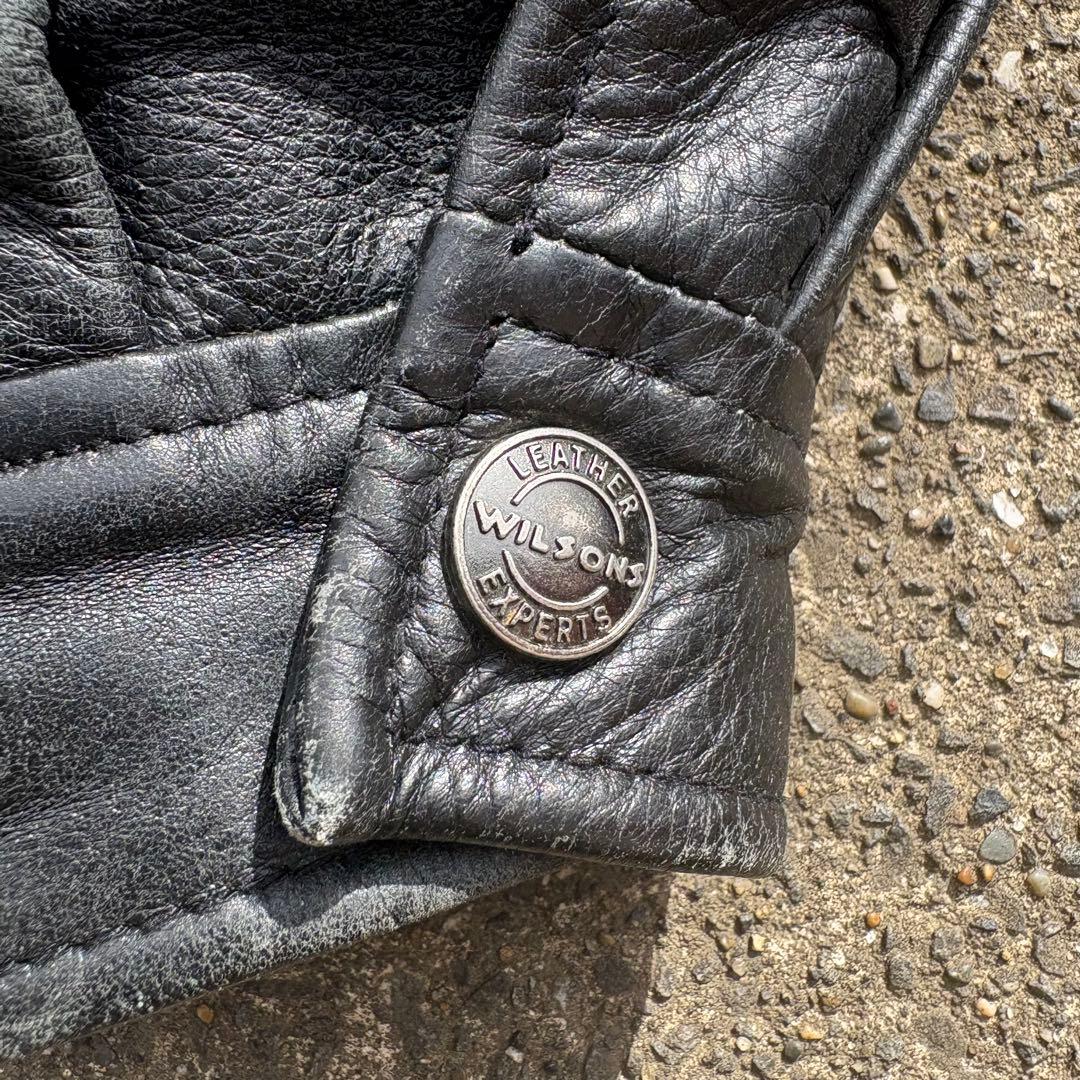 90s WILSONS シングルライダースジャケット　ライナー付き