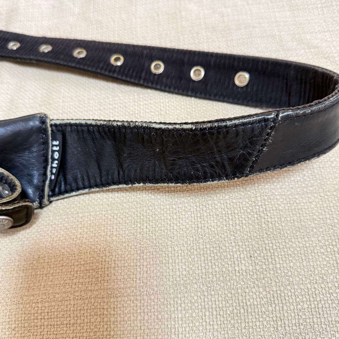 schott ショット パデッド レザー ボディバッグ 黒