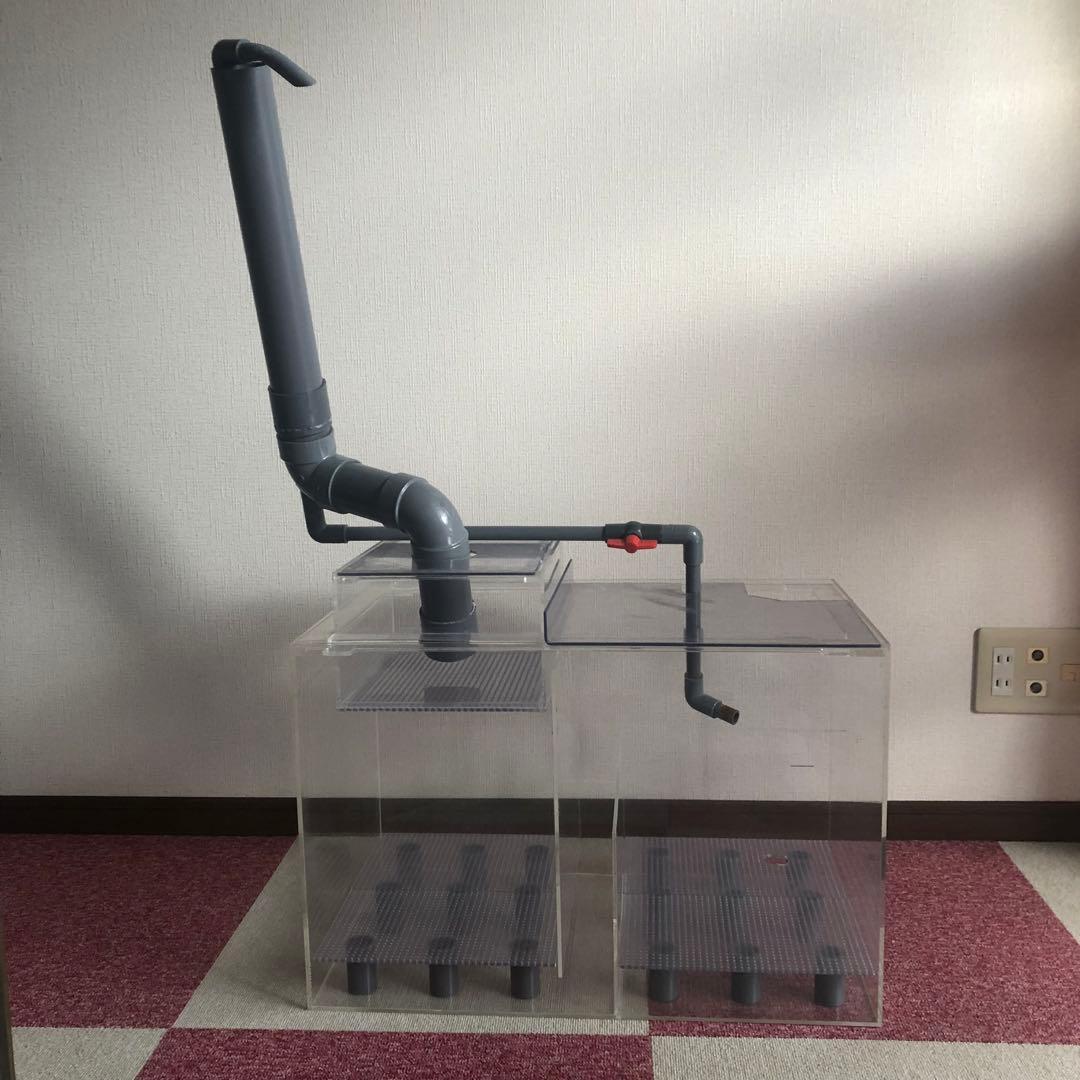 【特注品】90cmアクリルWオーバーフロー水槽(本水槽+リフジュウム水槽)