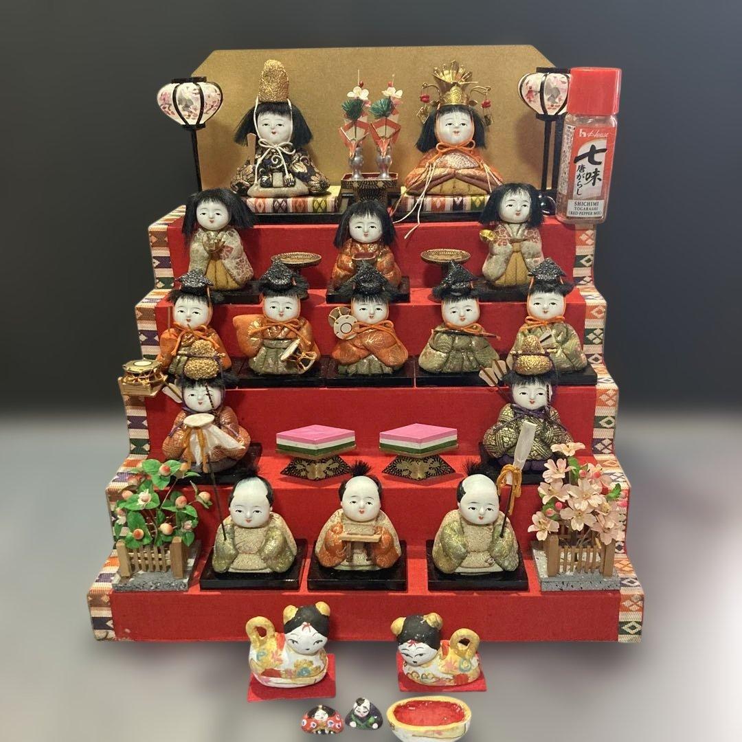 雛人形　木目込み豆雛　アンティーク　オマケ付き