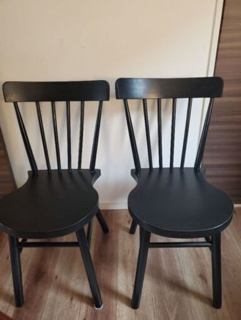 IKEAブラック ダイニングチェア 椅子 2脚