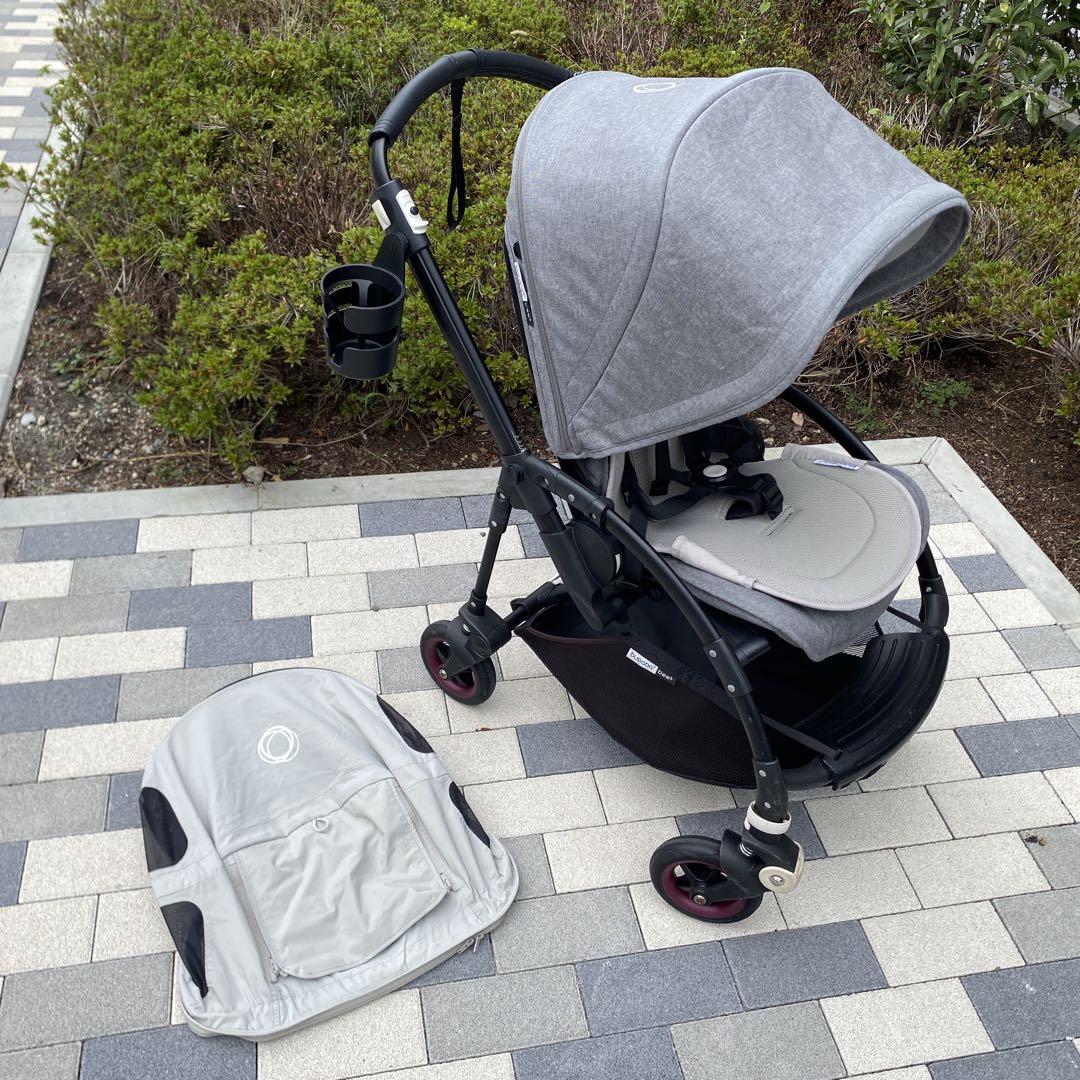 【美品】bugaboo bee5ベビーカー メランジグレー&ブラック　付属品有