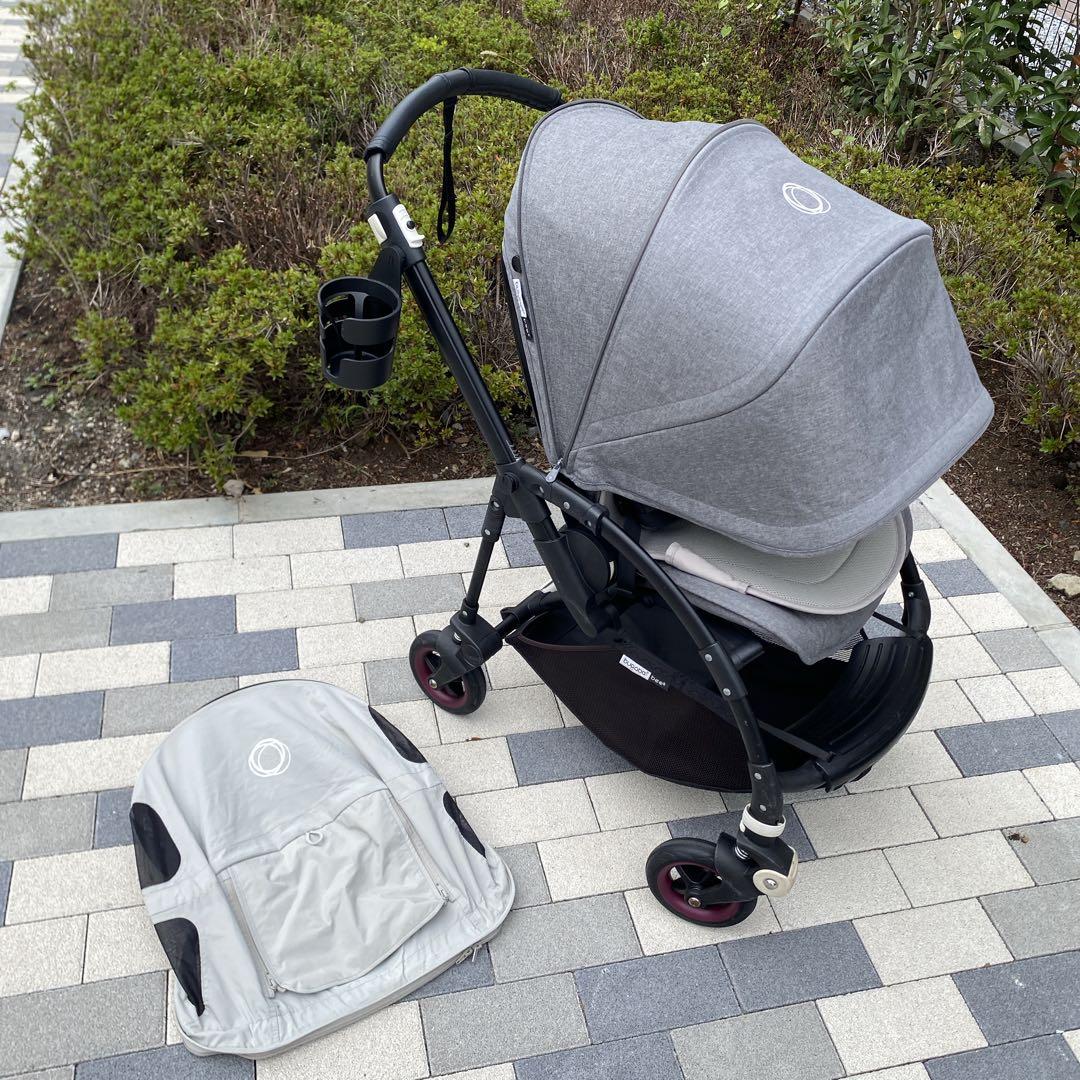 【美品】bugaboo bee5ベビーカー メランジグレー&ブラック　付属品有