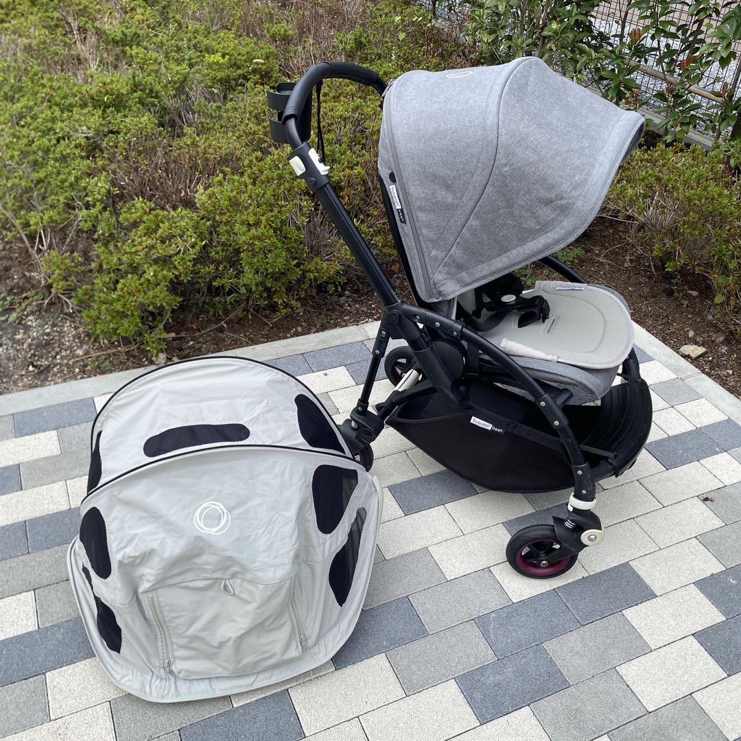 【美品】bugaboo bee5ベビーカー メランジグレー&ブラック　付属品有