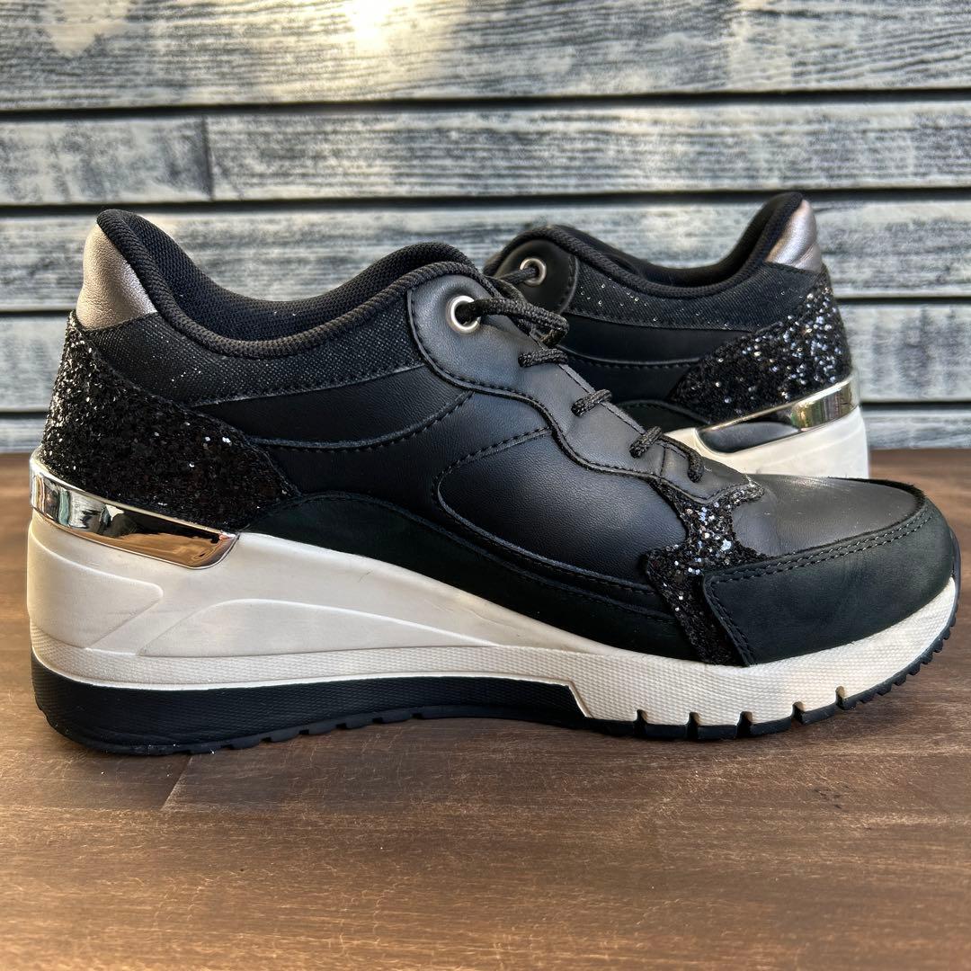 美品　HIMIKO Lite 卑弥呼 美脚ヒールアップ　24.5 ブラック ラメ