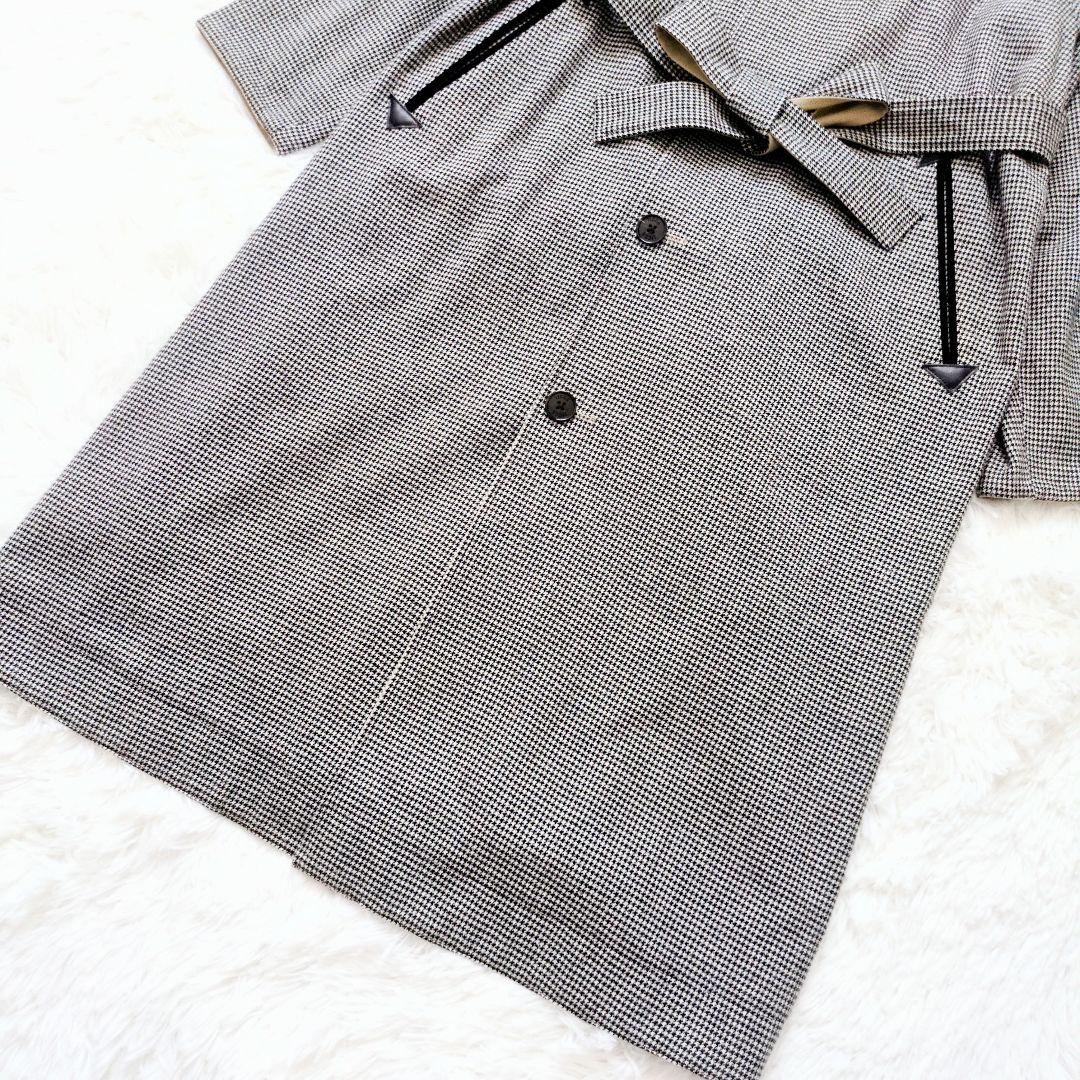 極美品 近年✨ティッカ リバーシブルステンカラー　テントコート ベロア襟 ベルト