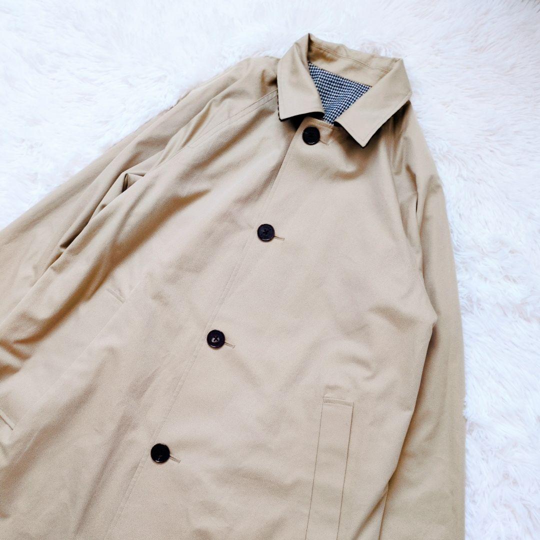 極美品 近年✨ティッカ リバーシブルステンカラー　テントコート ベロア襟 ベルト