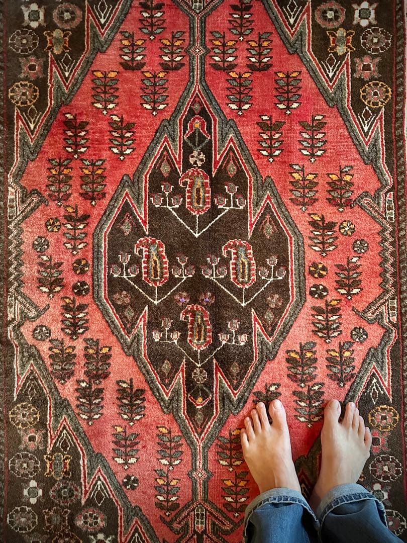 トライバルラグ　ヴィンテージラグ　ペルシャ絨毯　マズラガン　ハマダン　美品