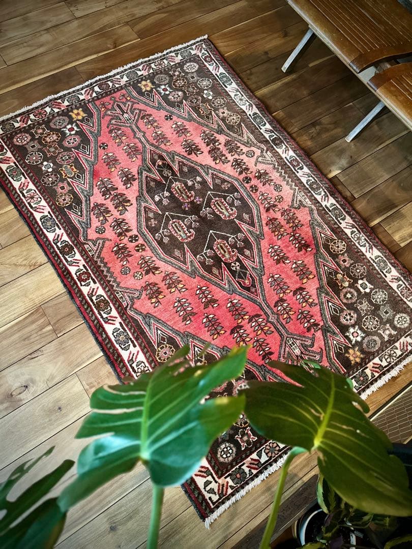 トライバルラグ　ヴィンテージラグ　ペルシャ絨毯　マズラガン　ハマダン　美品