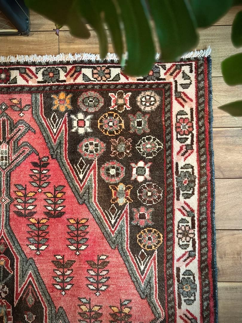 トライバルラグ　ヴィンテージラグ　ペルシャ絨毯　マズラガン　ハマダン　美品