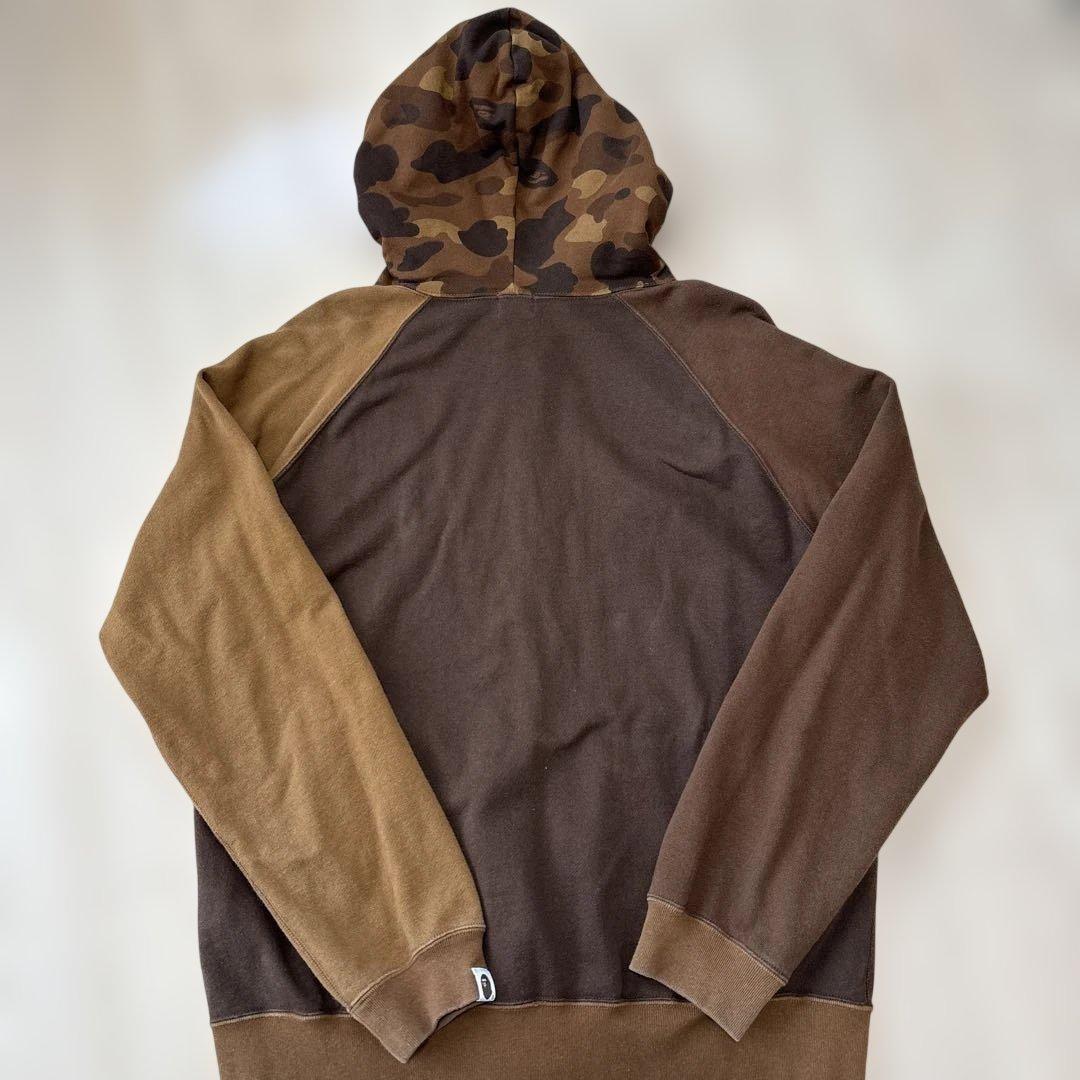 A BATHING APE ジップパーカー　サルカモアシンメトリースリーブ　M