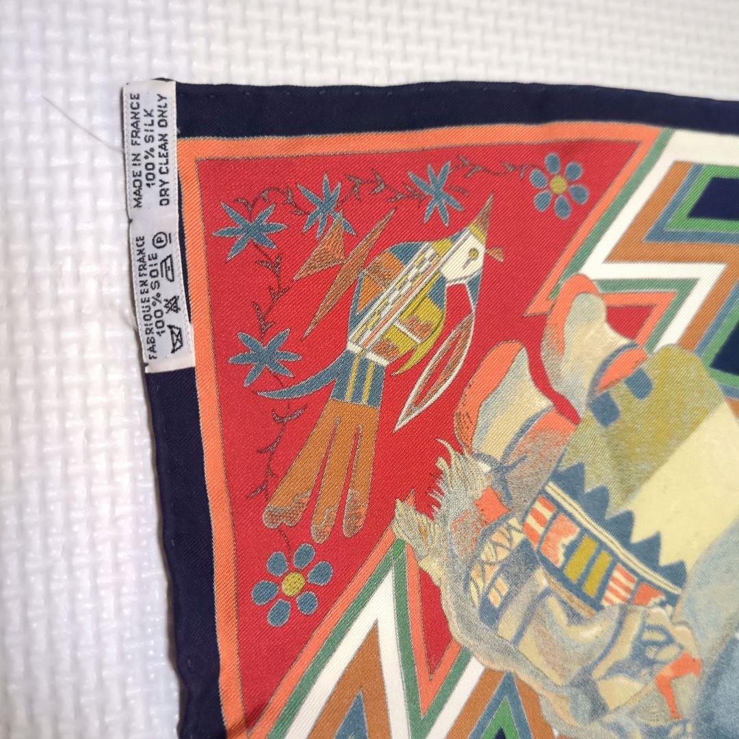 HERMES カレ 90 カチナ kachinas インディアン ネイビー