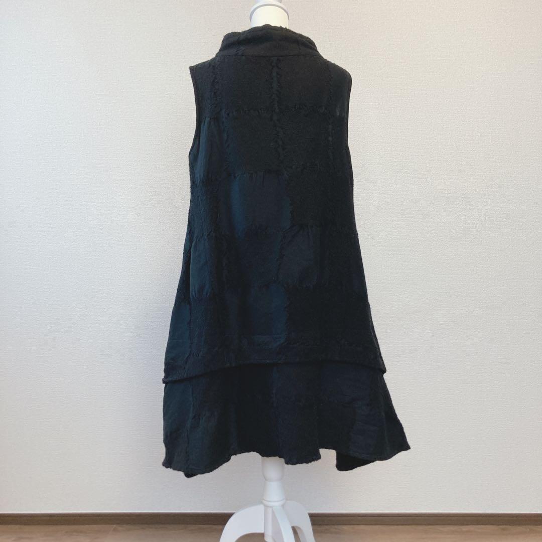 ジウ 慈雨 センソユニコ ウール ワンピース チュニック ブラック　変形