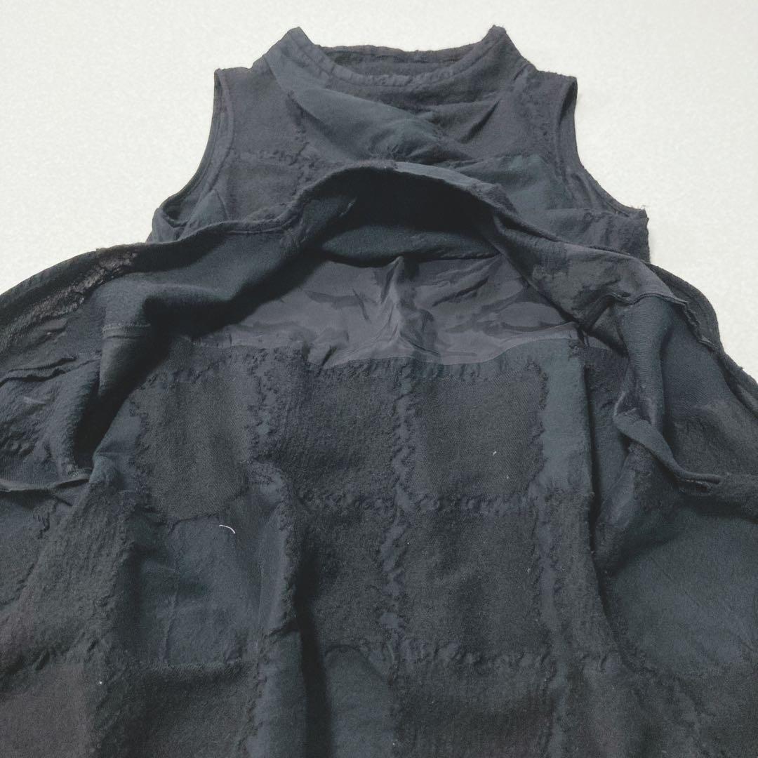 ジウ 慈雨 センソユニコ ウール ワンピース チュニック ブラック　変形