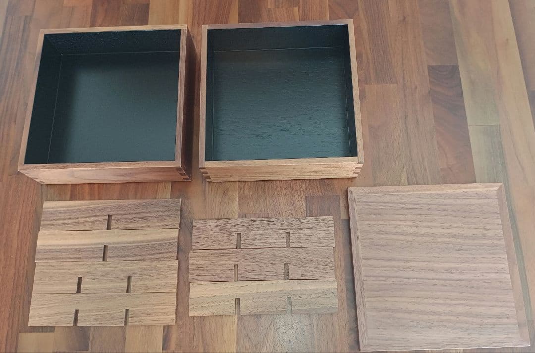 松屋漆器店 重箱 ウォールナット 6寸2段 仕切付き