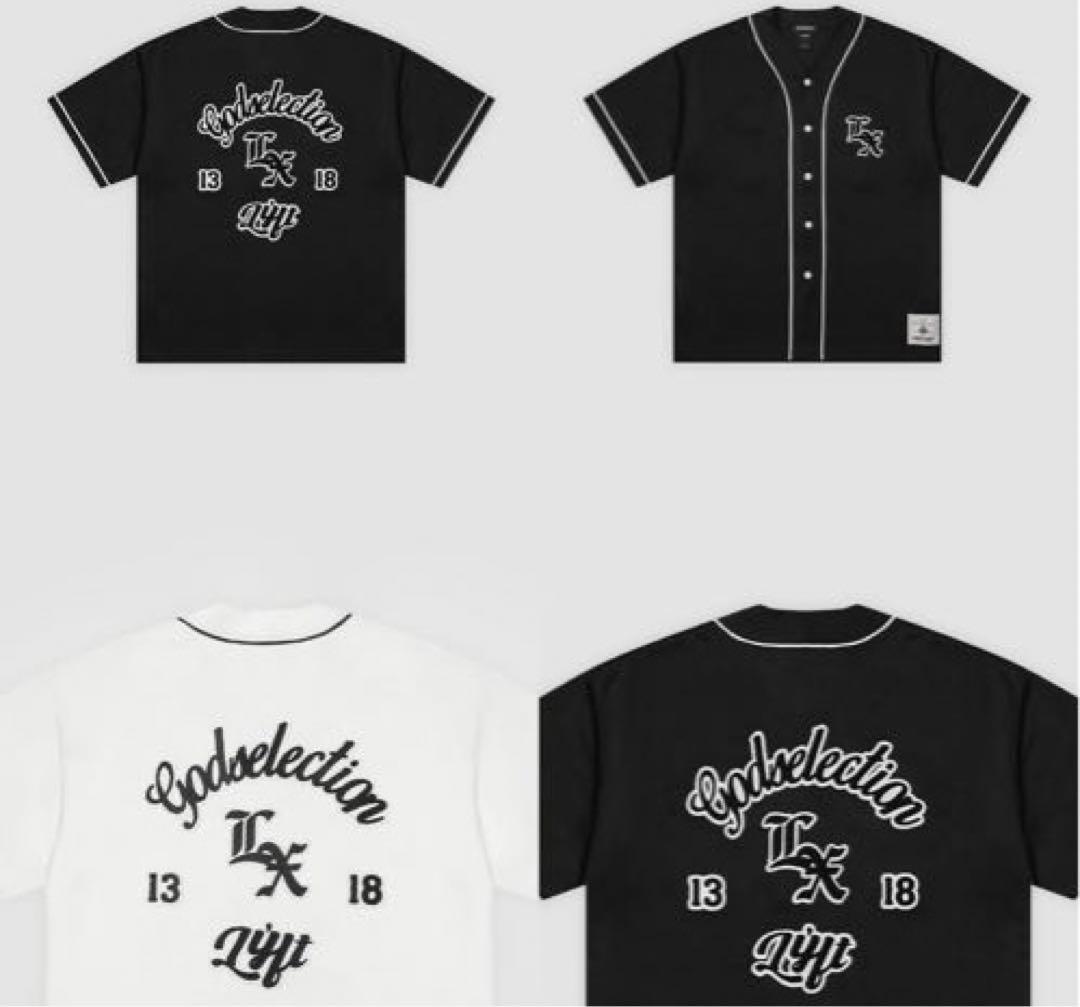 【新品未使用】lyft GODxxx コラボ　Lサイズ　ベースボールシャツ　黒