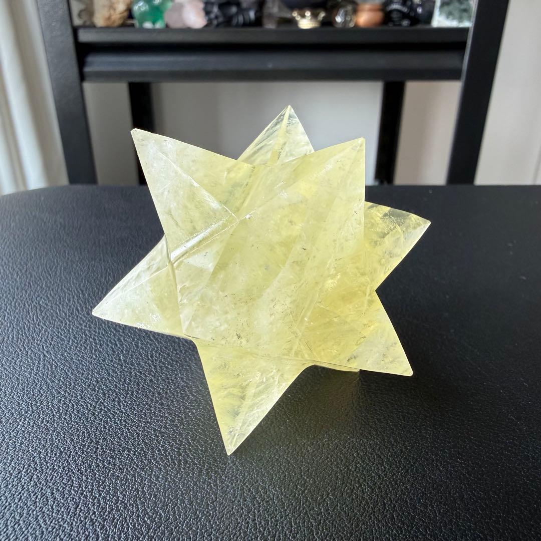 天然石シトリンのマカバスター　アスデロイド　置物　彫物NO.020714