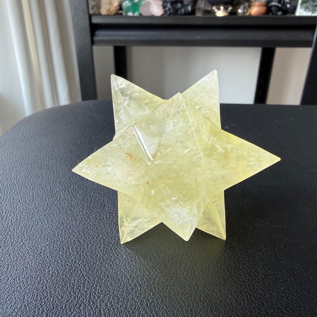 天然石シトリンのマカバスター　アスデロイド　置物　彫物NO.020714