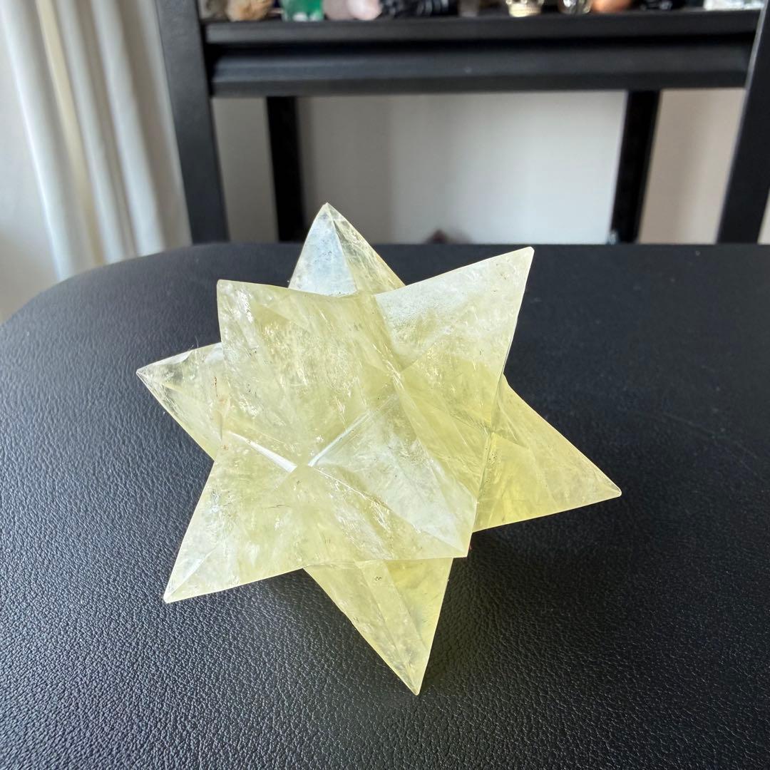 天然石シトリンのマカバスター　アスデロイド　置物　彫物NO.020714