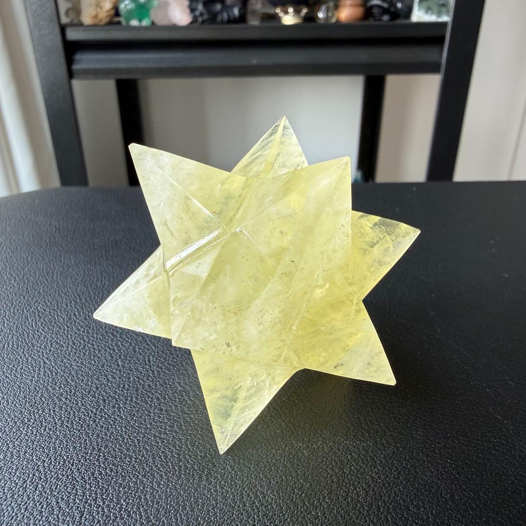 天然石シトリンのマカバスター　アスデロイド　置物　彫物NO.020714