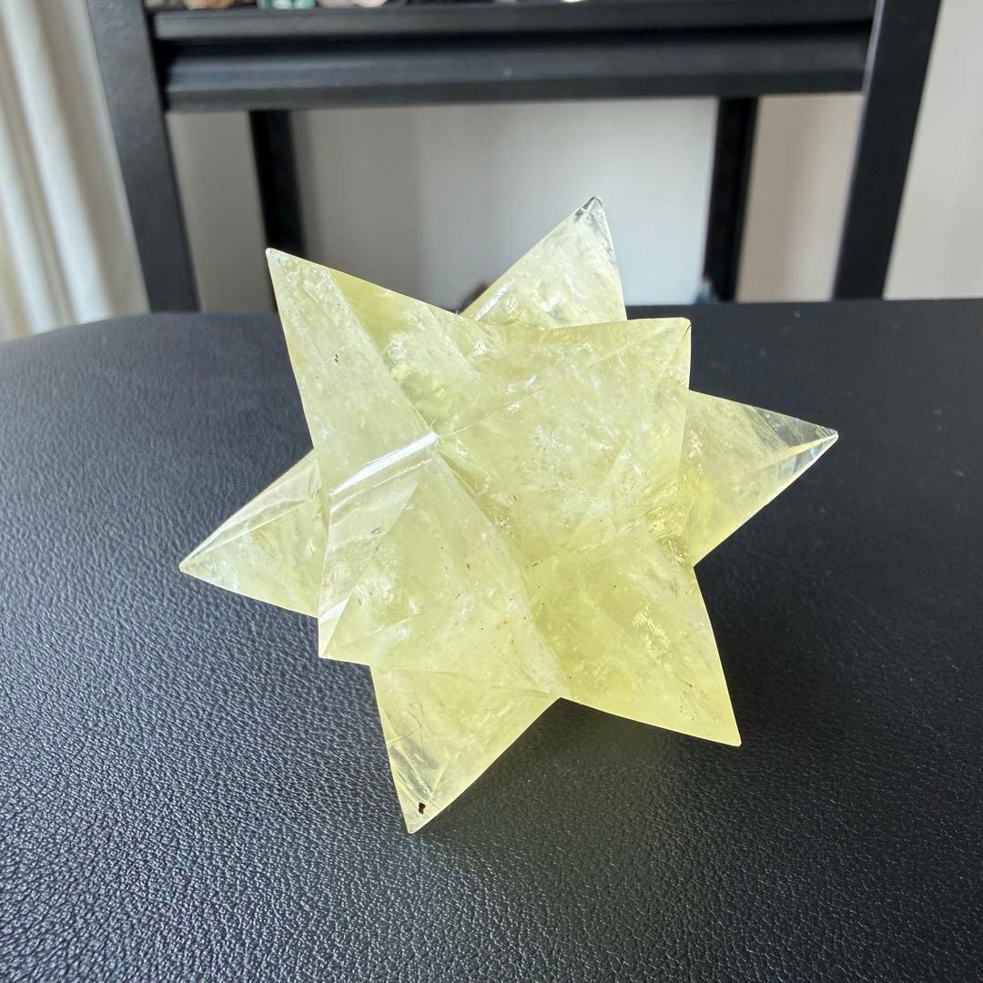 天然石シトリンのマカバスター　アスデロイド　置物　彫物NO.020714