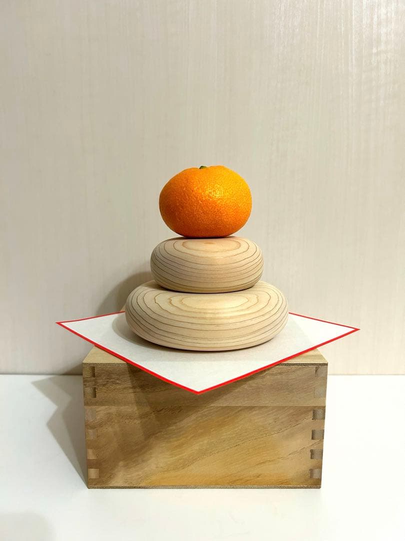 サワラの木製鏡餅　正月飾り