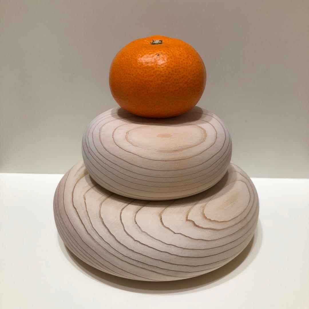 サワラの木製鏡餅　正月飾り