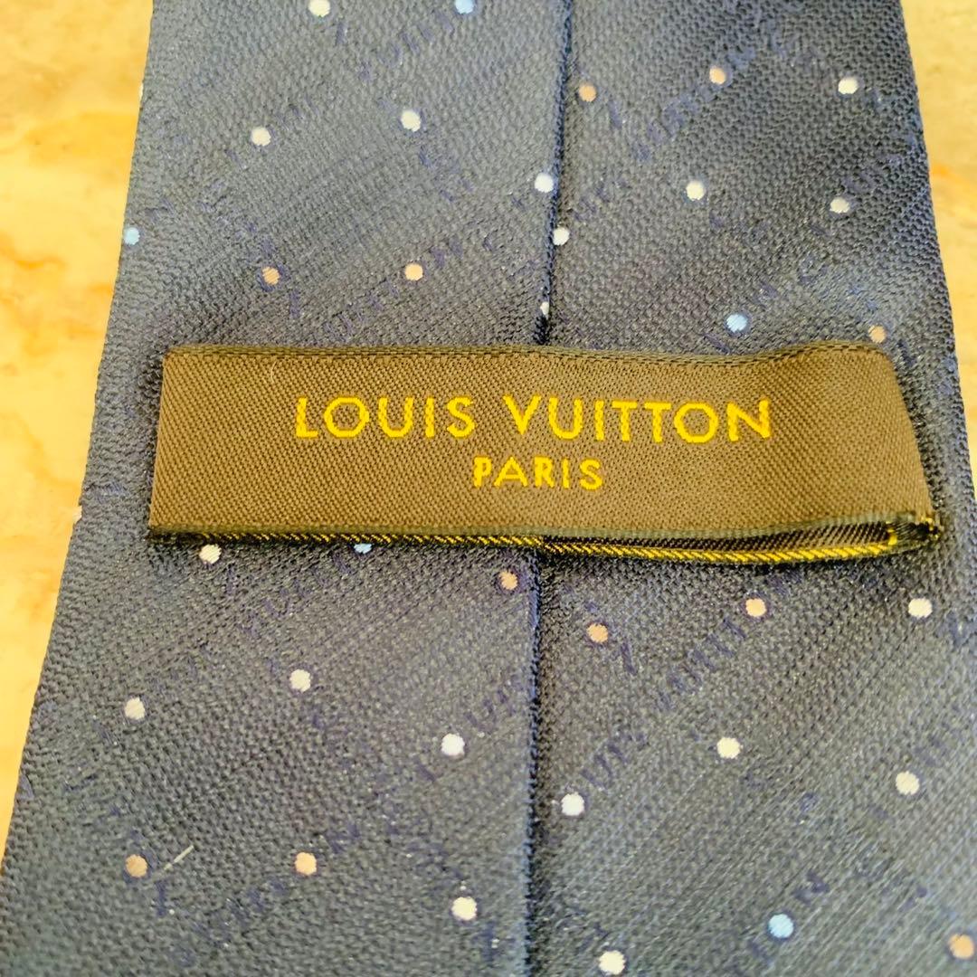 N307 新品未使用 ルイヴィトン ロゴ総柄 ドット柄 ネクタイ メンズ