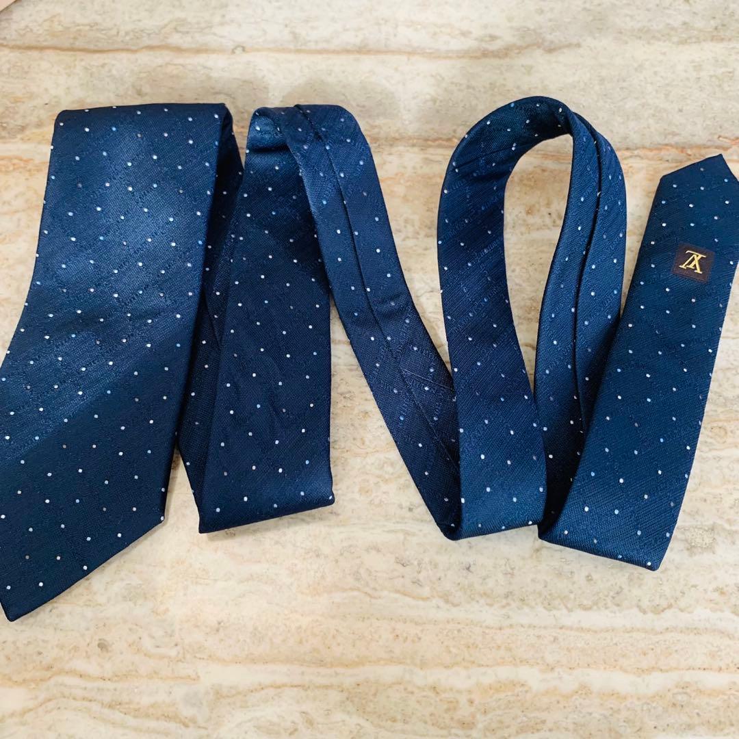 N307 新品未使用 ルイヴィトン ロゴ総柄 ドット柄 ネクタイ メンズ