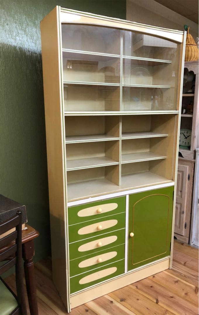 飾り棚 棚 昭和レトロ レトロポップ インテリア 緑 グリーン