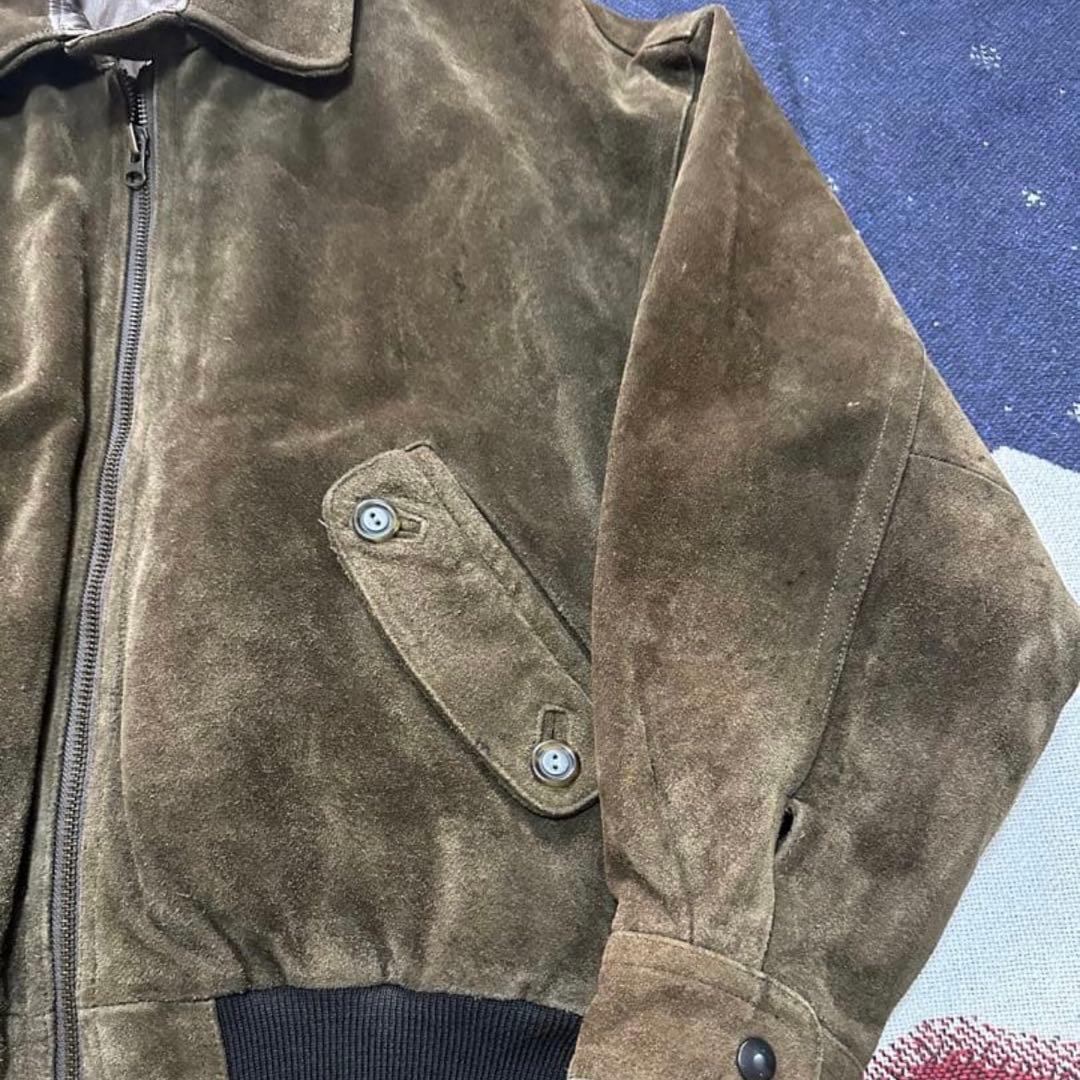 90s 牛革スウェードレザージャケット　G9型　ハリントンジャケット　ブラウン