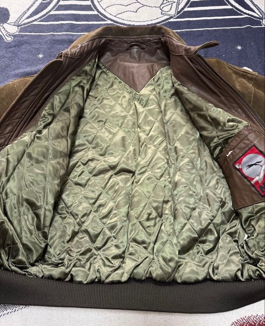 90s 牛革スウェードレザージャケット　G9型　ハリントンジャケット　ブラウン