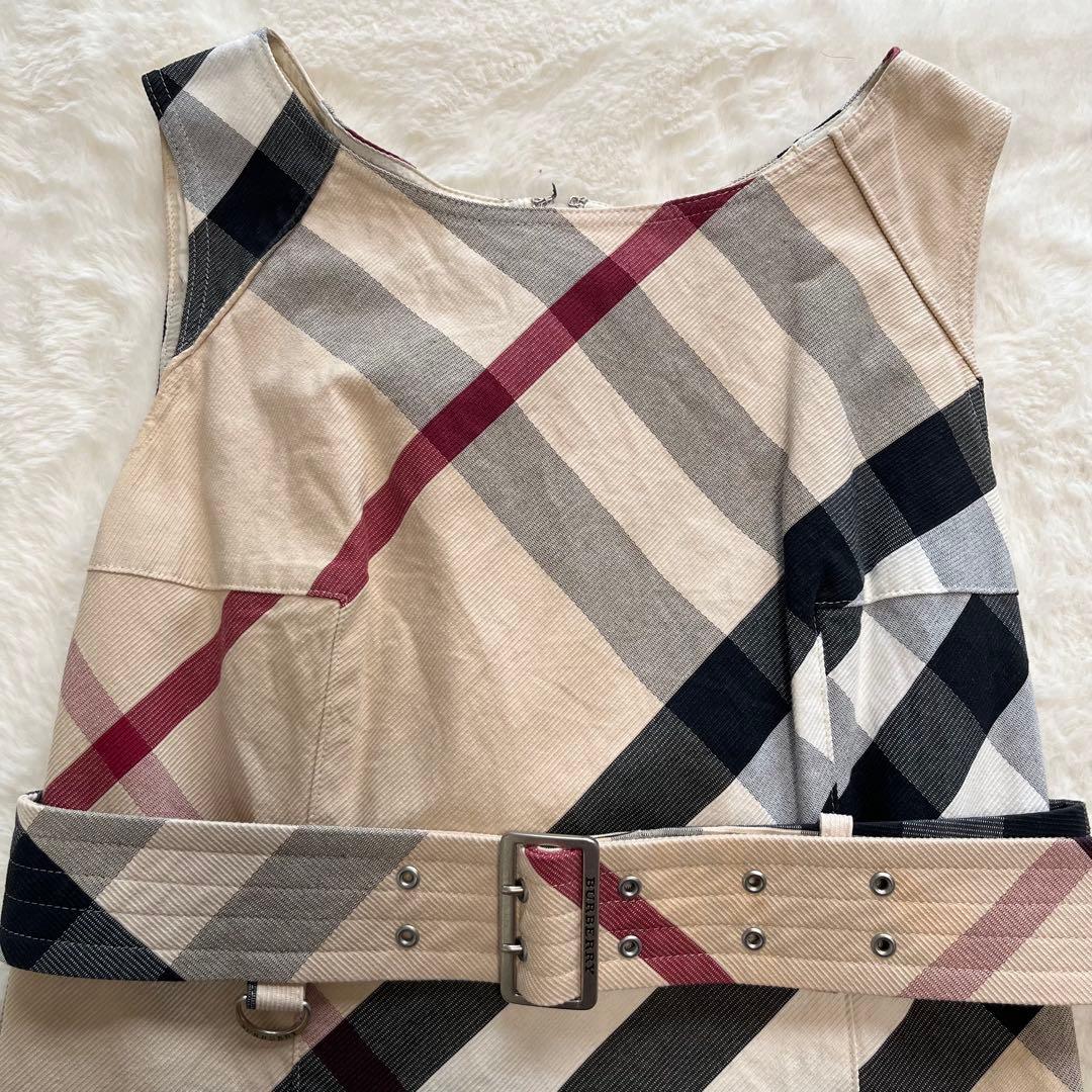 Burberryバーバリーロンドン　ノバ、メガチェック　ワンピース　ベルト付