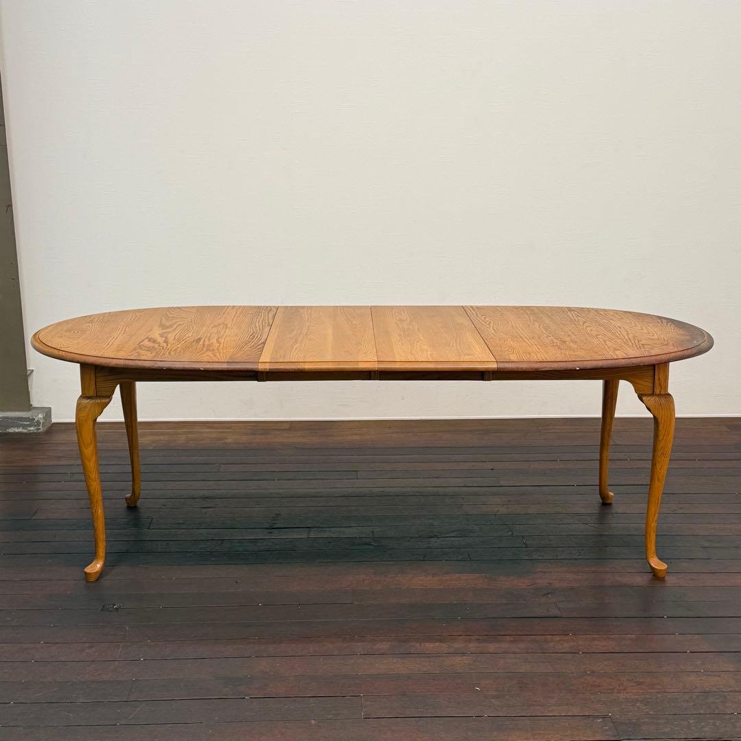 H112K31a アメリカ製 猫脚 伸長式ダイニングテーブル